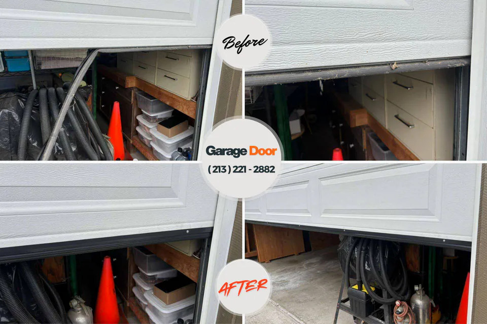 Before and after: garage door repair Quincy, MA